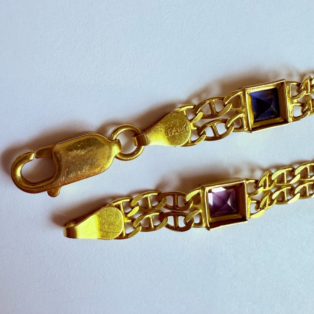 Estate 10k Solid Gold Ruby Sapphire Emerald Ancho… - image 8